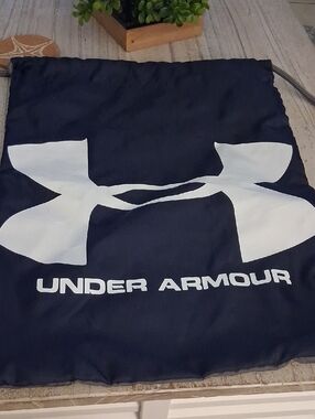 Under Armour Navy and White Logo Drawstring Sack